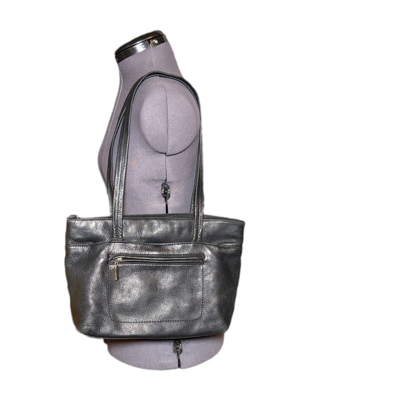 Giani Bernini Handbags - Vintage 90s Grunge Pebbled Black Leather‎ Tote Bag Giani Bernini 15x10x4